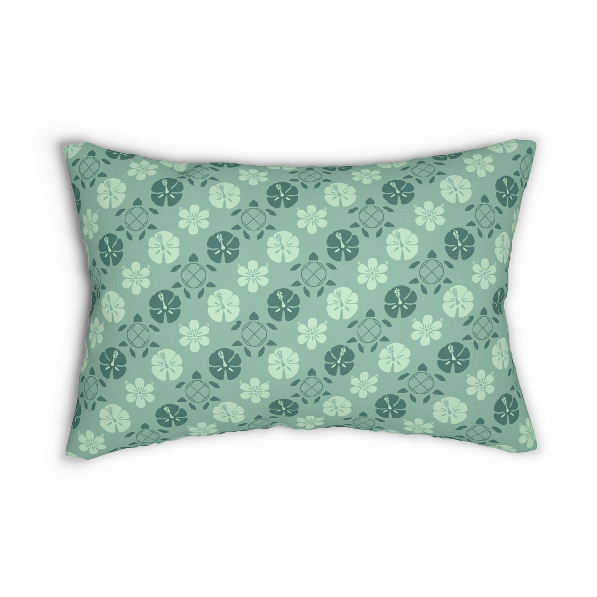 Sea Green Island Inspired Sea Turtle Lumbar Pillow