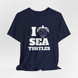 I Heart Sea Turtles White Ink Graphic Tee - 7 Colors