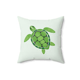 Simple Green Sea Turtle Faux Suede Pillow - 4 sizes