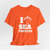 I Heart Sea Turtles White Ink Graphic Tee - 7 Colors