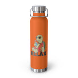 RELAX Cartoon Turtle Water Bottle 22oz - Cute Turtle Design, Insulated Drinkware for Summer, Beach Days, Gifts for Friends