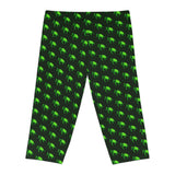 Dark Green Sea Turtle Capri Leggings
