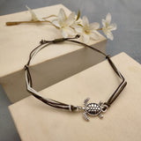 Sea Turtle Charm Bracelet Brown Green White Cord (approx. 5-7+ inches AROUND) Olive Green Brown Sea Turtle String Bracelet Jewelry to gift!
