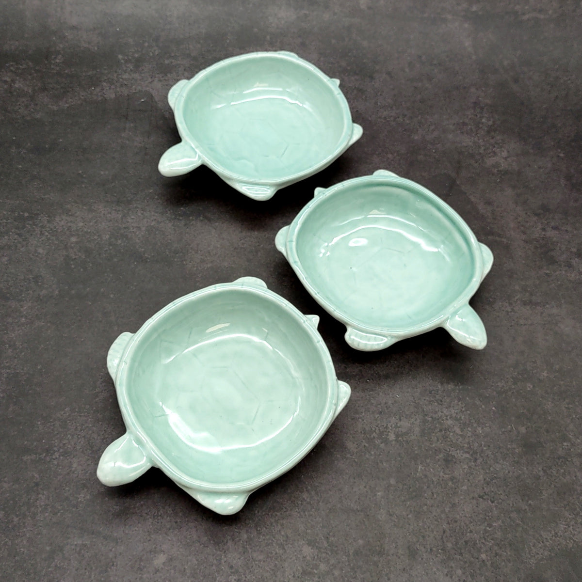 Mint Green Sea Turtle Bowl Porcelain (1 dish approx. 5.25+ inches) Light Green Sea Turtle Dish for coastal kitchen accent & table charm!
