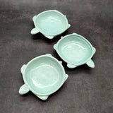 Mint Green Sea Turtle Bowl Porcelain (1 dish approx. 5.25+ inches) Light Green Sea Turtle Dish for coastal kitchen accent & table charm!