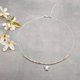 Sea Turtle Charm Necklace Orange Green Blue Beads Silver Color (approx. 14+ inches AROUND) Sea Turtle Necklace Jewelry for seaside wear!