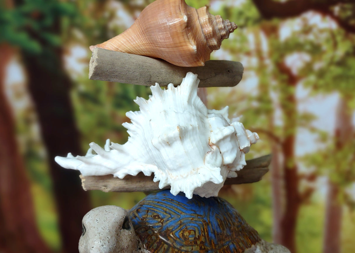 Hanging Nautical Garland Blue Glass Float Sea Turtle Shells (1 Garland approx. 20 x 6 inches) Shells Float Turtle Mobile for beachy décor!