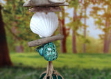Hanging Nautical Garland Green Glass Float Sea Turtle Shells (1 Garland approx. 24 x 6 inches) Turtle Shells Mobile for beachy home decor!