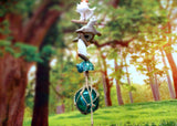 Hanging Nautical Garland Green Glass Float Sea Turtle Shells (1 Garland approx. 24 x 6 inches) Turtle Shells Mobile for beachy home decor!