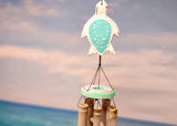 Hanging Wooden Green Turtle Bamboo Wind Chime (1 Chime approx. 33 x 4 inches) Turtle Bamboo Windchime brings beachside charm to any home!