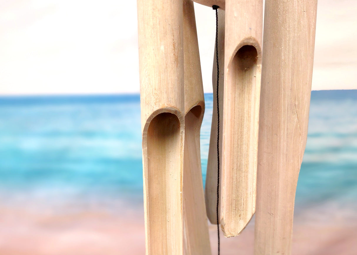 Hanging Wooden Green Turtle Bamboo Wind Chime (1 Chime approx. 33 x 4 inches) Turtle Bamboo Windchime brings beachside charm to any home!