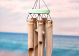 Hanging Wooden Green Turtle Bamboo Wind Chime (1 Chime approx. 33 x 4 inches) Turtle Bamboo Windchime brings beachside charm to any home!