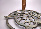 Sea Turtle Trivet Cast Iron Green Gold Weathered Hot Pad (1 trivet approx. 7 inches) Green Sea Turtle Pair Trivet for coastal dining table!