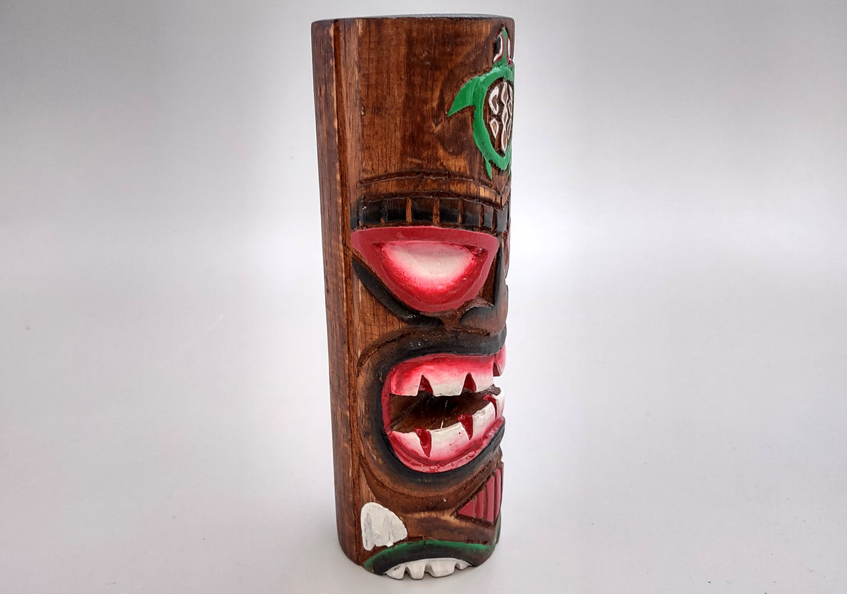Tropical Tiki Face Totem Large Painted Turtle (1 pole approx. 8 inches tall) Painted Tiki Face Totem Pole for tiki island home decor!