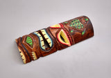 Tropical Tiki Mask Face Large Painted Wooden Turtle (1 mask approx. 12 inches tall) Colorful Painted Tiki Mask to hang in a seaside home!