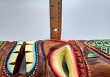 Tropical Tiki Mask Face Large Painted Wooden Turtle (1 mask approx. 12 inches tall) Colorful Painted Tiki Mask to hang in a seaside home!