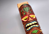 Tropical Tiki Mask Face Large Painted Wooden Turtle (1 mask approx. 12 inches tall) Colorful Painted Tiki Mask to hang in a seaside home!
