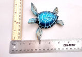 Blue Sea Turtle Figurine Painted Resin (1 turtle approx. 4+ inches long) Blue Painted Resin Sea Turtle Figure for coastal home décor!