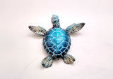 Blue Sea Turtle Figurine Painted Resin (1 turtle approx. 4+ inches long) Blue Painted Resin Sea Turtle Figure for coastal home décor!