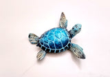 Blue Sea Turtle Figurine Painted Resin (1 turtle approx. 4+ inches long) Blue Painted Resin Sea Turtle Figure for coastal home décor!