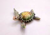 Green Sea Turtle Figurine Painted Resin (1 turtle approx. 4 inches long) Green Painted Resin Sea Turtle Figure for coastal home décor!