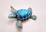 Blue Sea Turtle Figurine Painted Resin (One figure approx. 3+ inches long) Blue Painted Resin Sea Turtle Figure for coastal home décor!