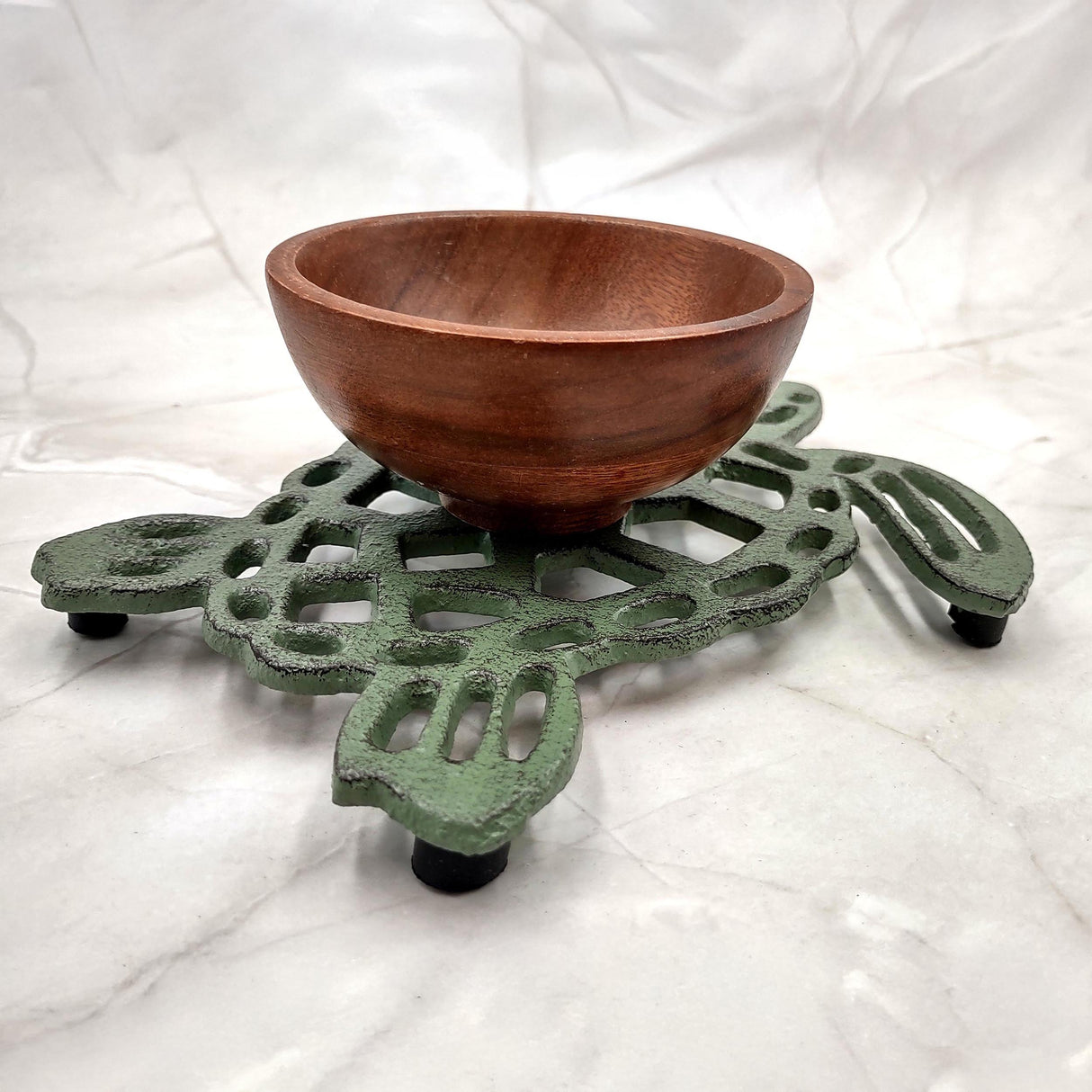 Cast Iron Sea Turtle Green Metal Trivet (1 trivet approx. 7+ inches wide) Green Metal Sea Turtle Trivet adds coastal charm & protection!