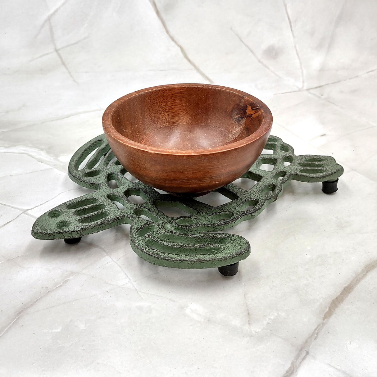 Cast Iron Sea Turtle Green Metal Trivet (1 trivet approx. 7+ inches wide) Green Metal Sea Turtle Trivet adds coastal charm & protection!