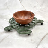 Cast Iron Sea Turtle Green Metal Trivet (1 trivet approx. 7+ inches wide) Green Metal Sea Turtle Trivet adds coastal charm & protection!