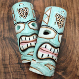 Tropical Turtle Tiki Mask Large Painted Aqua (1 mask approx. 12 inch tall) Painted Wood Turtle Tiki Mask hanging surfside home decoration!