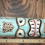 Tropical Turtle Tiki Mask Large Painted Aqua (1 mask approx. 12 inch tall) Painted Wood Turtle Tiki Mask hanging surfside home decoration!