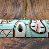 Tropical Turtle Tiki Mask Large Painted Aqua (1 mask approx. 12 inch tall) Painted Wood Turtle Tiki Mask hanging surfside home decoration!