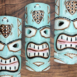 Tropical Turtle Tiki Mask Large Painted Aqua (1 mask approx. 12 inch tall) Painted Wood Turtle Tiki Mask hanging surfside home decoration!