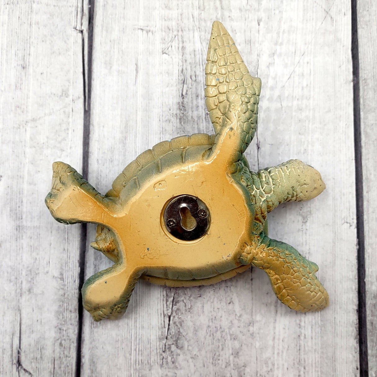 Blue Sea Turtle Figurine Painted Resin (1 turtle approx. 5.75+ inches long) Blue Painted Resin Sea Turtle Figure for coastal home decor!