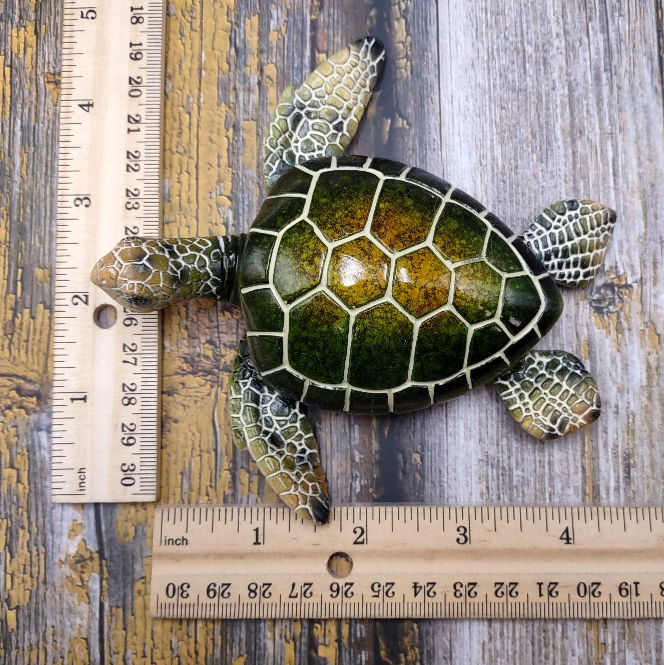 Green Sea Turtle Figurine Painted Resin (1 turtle approx. 5+