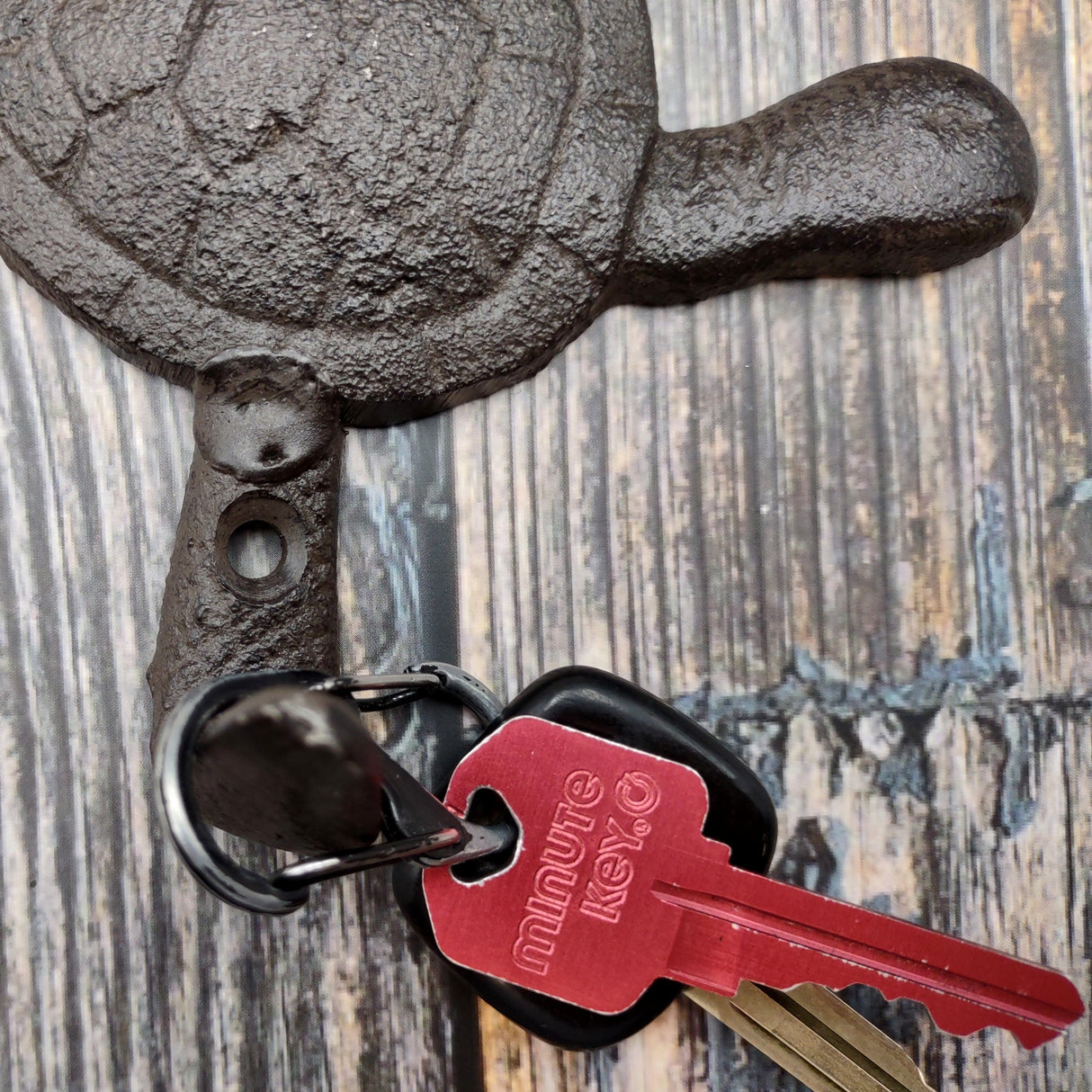 Dark Rust Cast Iron Sea Turtle Wall Hook (1 cast iron hook approx. 6+ inches) Dark Patina Sea Turtle Wall Hanger for coastal home decor!