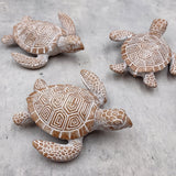 Brown Sea Turtle Figurine Weathered Resin (1 turtle approx. 3.75+ inches) Brown White Sea Turtle Statue for beach home decor & display!