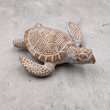 Brown Sea Turtle Figurine Weathered Resin (1 turtle approx. 3.75+ inches) Brown White Sea Turtle Statue for beach home decor & display!