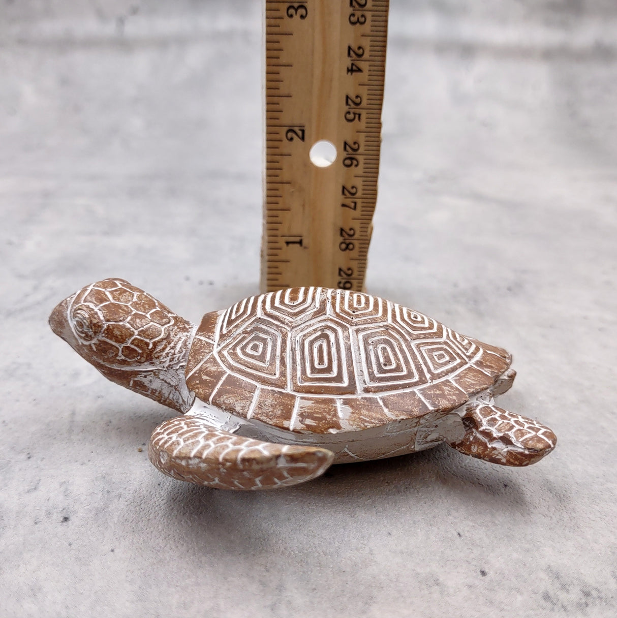 Brown Sea Turtle Figurine Weathered Resin (1 turtle approx. 3.75+ inches) Brown White Sea Turtle Statue for beach home decor & display!