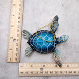 Blue Resin Sea Turtle Christmas Ornament (1 turtle approx. 4+ inches) Blue Resin Sea Turtle Figure for holiday decor & celebrations!