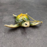 Green Resin Sea Turtle Christmas Ornament (1 turtle approx. 4+ inches) Green Resin Sea Turtle Figure for holiday decor & celebrations!