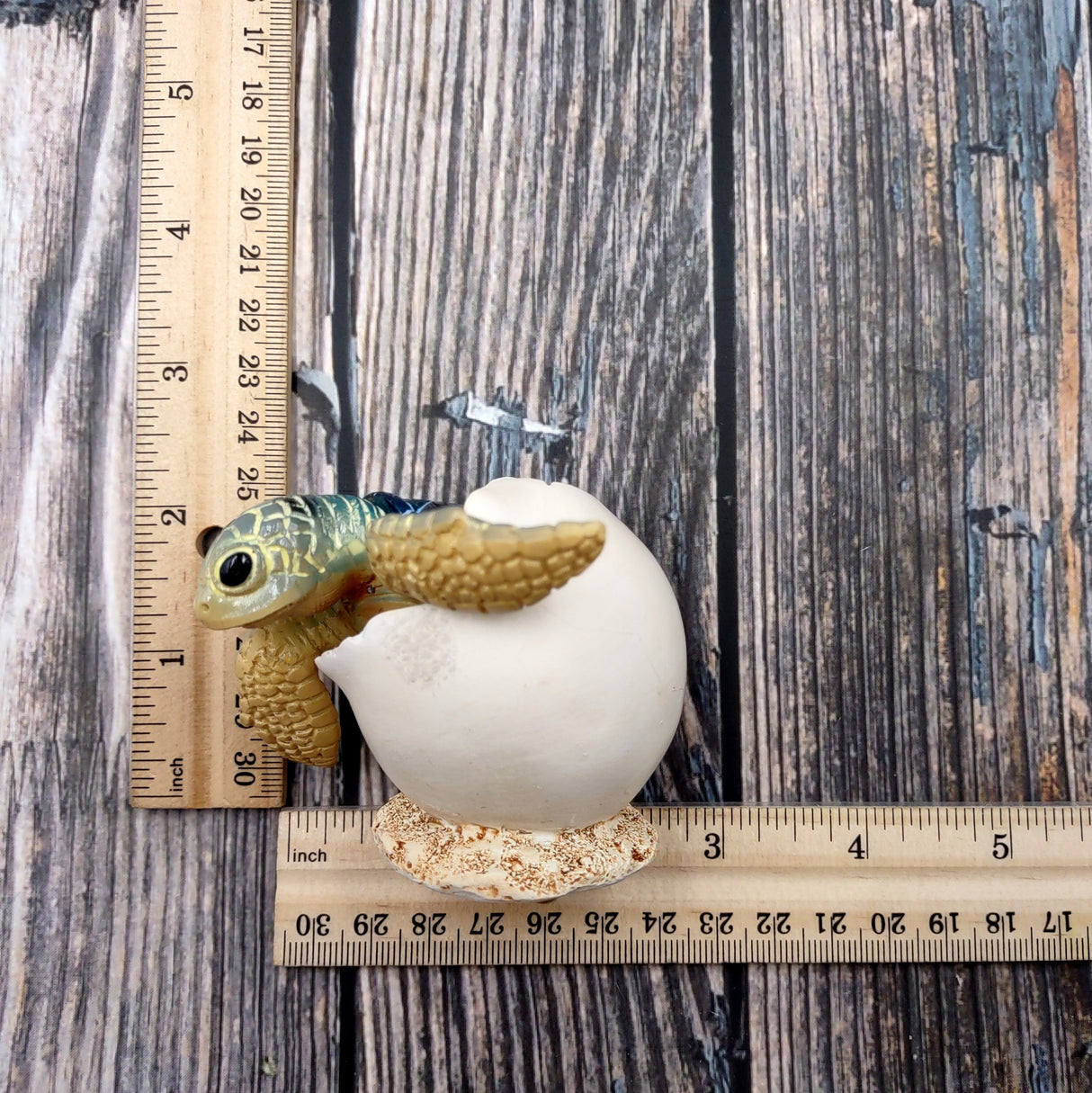 Blue Baby Sea Turtle Hatching Figure (1 turtle approx. 3+ inches) Blue Painted Resin Baby Turtle Egg Figure for coastal home décor!