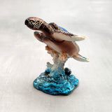 Blue Sea Turtle Figurine Painted Resin (1 figure approx. 3.5+ inches tall) Ocean Blue Sea Turtle for coastal home decor gifts & collecting!