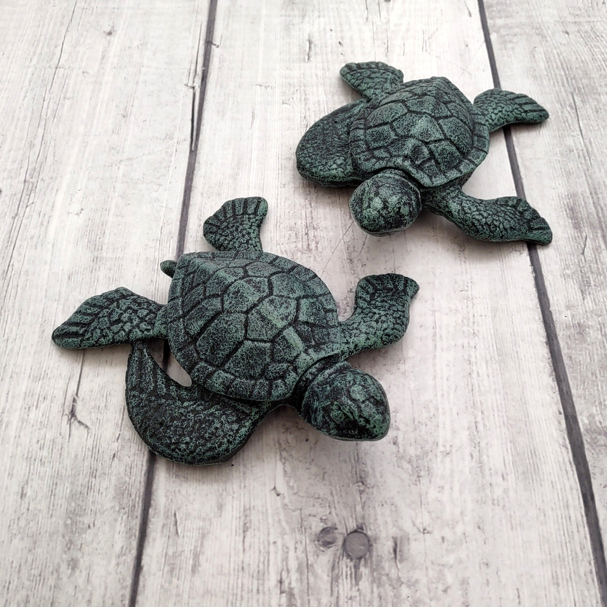 Green Sea Turtle Key Box With Lid Metal (1 key box approx. 5+ inches) Dark Aged Green Cast Iron Sea Turtle Box for keys trinkets & gifting!