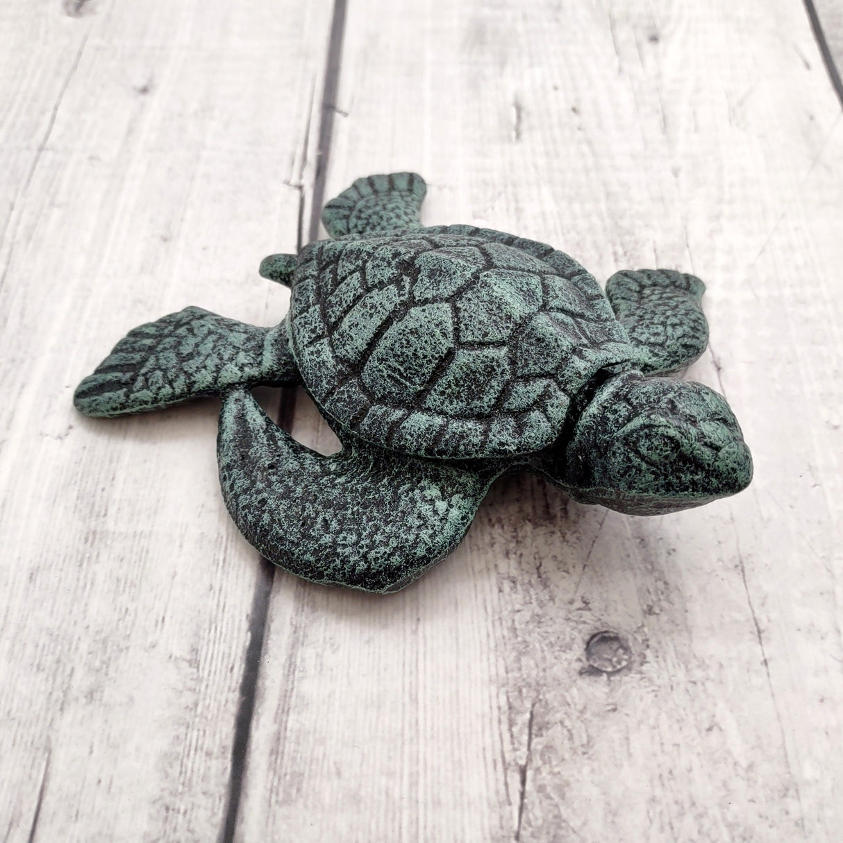 Green Sea Turtle Key Box With Lid Metal (1 key box approx. 5+ inches) Dark Aged Green Cast Iron Sea Turtle Box for keys trinkets & gifting!