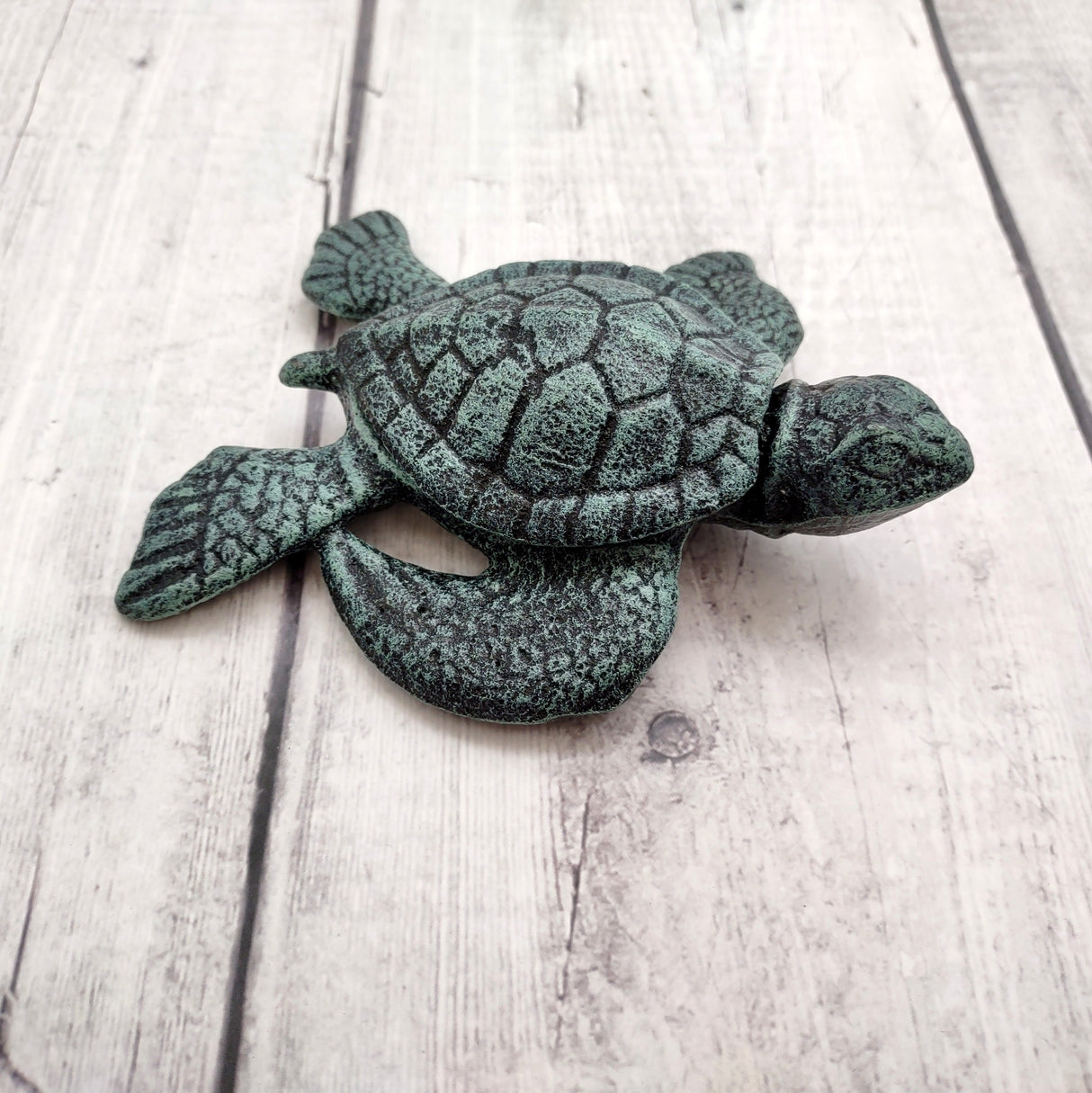 Green Sea Turtle Key Box With Lid Metal (1 key box approx. 5+ inches) Dark Aged Green Cast Iron Sea Turtle Box for keys trinkets & gifting!