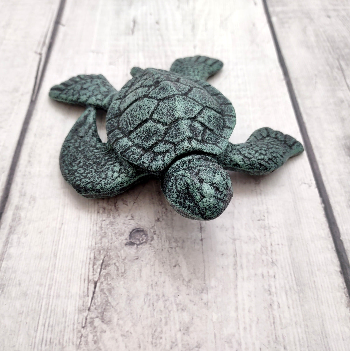 Green Sea Turtle Key Box With Lid Metal (1 key box approx. 5+ inches) Dark Aged Green Cast Iron Sea Turtle Box for keys trinkets & gifting!