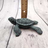 Green Sea Turtle Key Box With Lid Metal (1 key box approx. 5+ inches) Dark Aged Green Cast Iron Sea Turtle Box for keys trinkets & gifting!