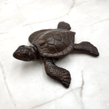 Brown Sea Turtle Key Box With Lid Metal (1 key box approx. 5+ inches) Aged Rust Brown Cast Iron Sea Turtle Box for keys trinkets & gifting!