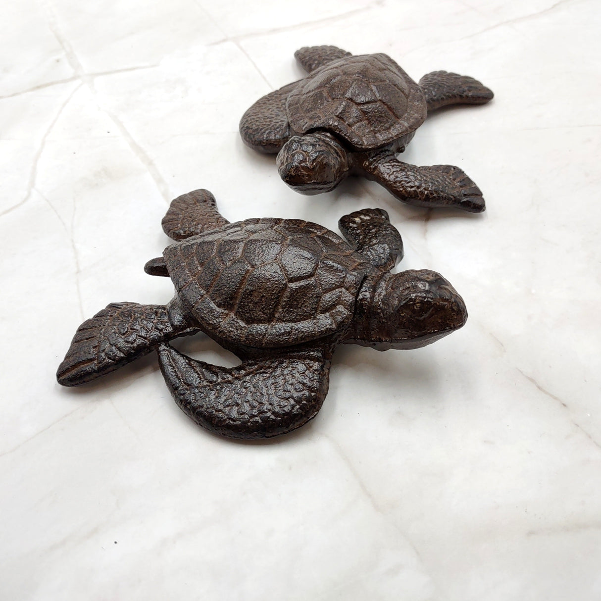 Brown Sea Turtle Key Box With Lid Metal (1 key box approx. 5+ inches) Aged Rust Brown Cast Iron Sea Turtle Box for keys trinkets & gifting!